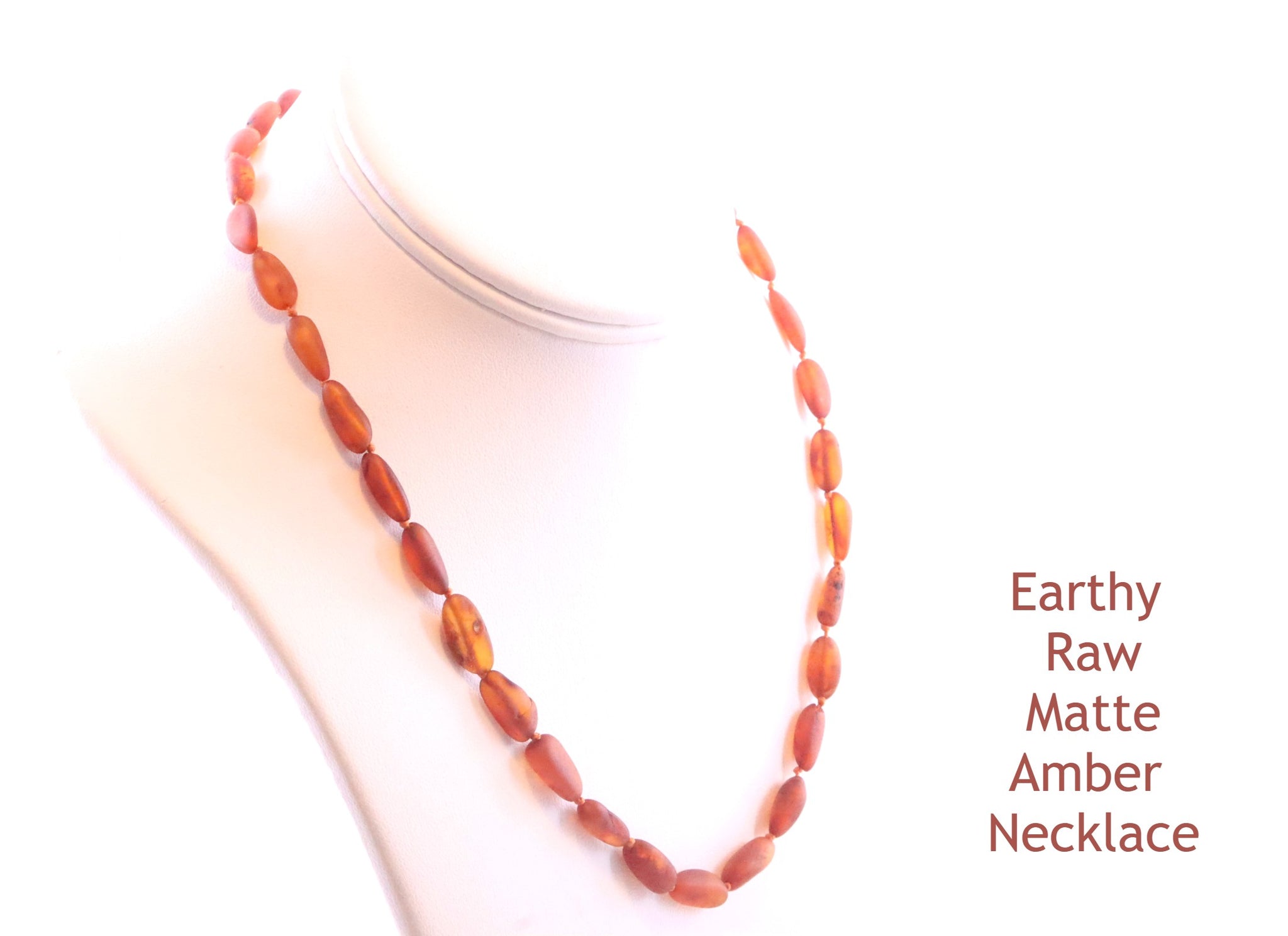 Earthy Raw Matte Amber Necklace