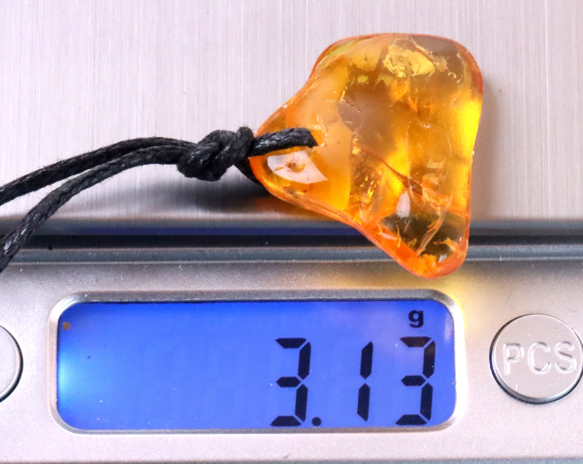 Baltic Amber Amulet 3 X 40 million year old Insect Inclusions in this Amulet