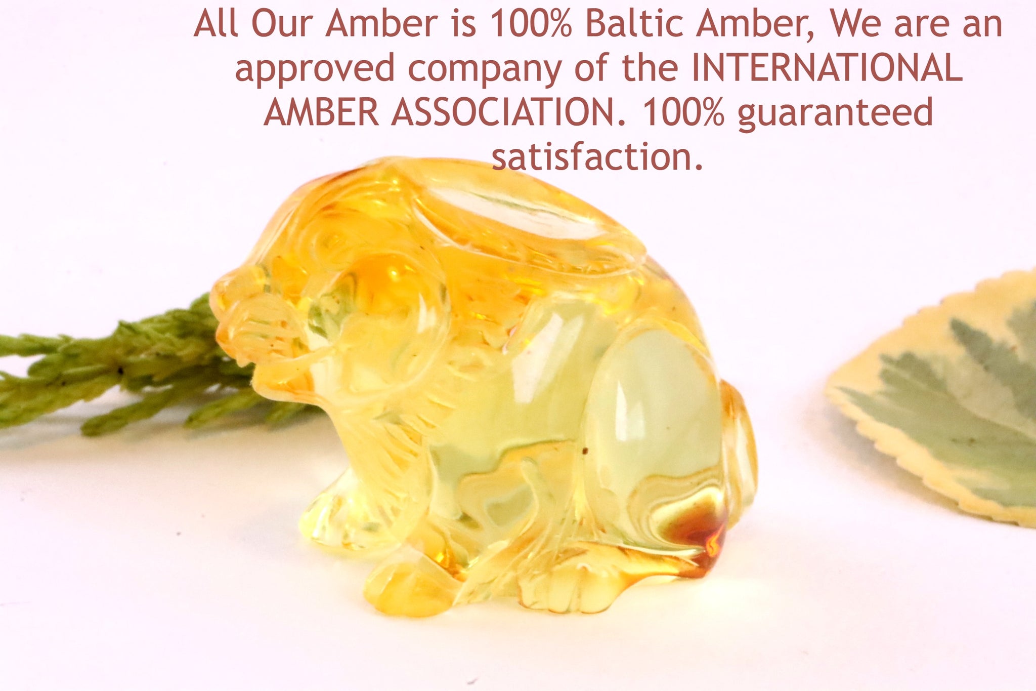 Natural Baltic Rabbit Amber Carving
