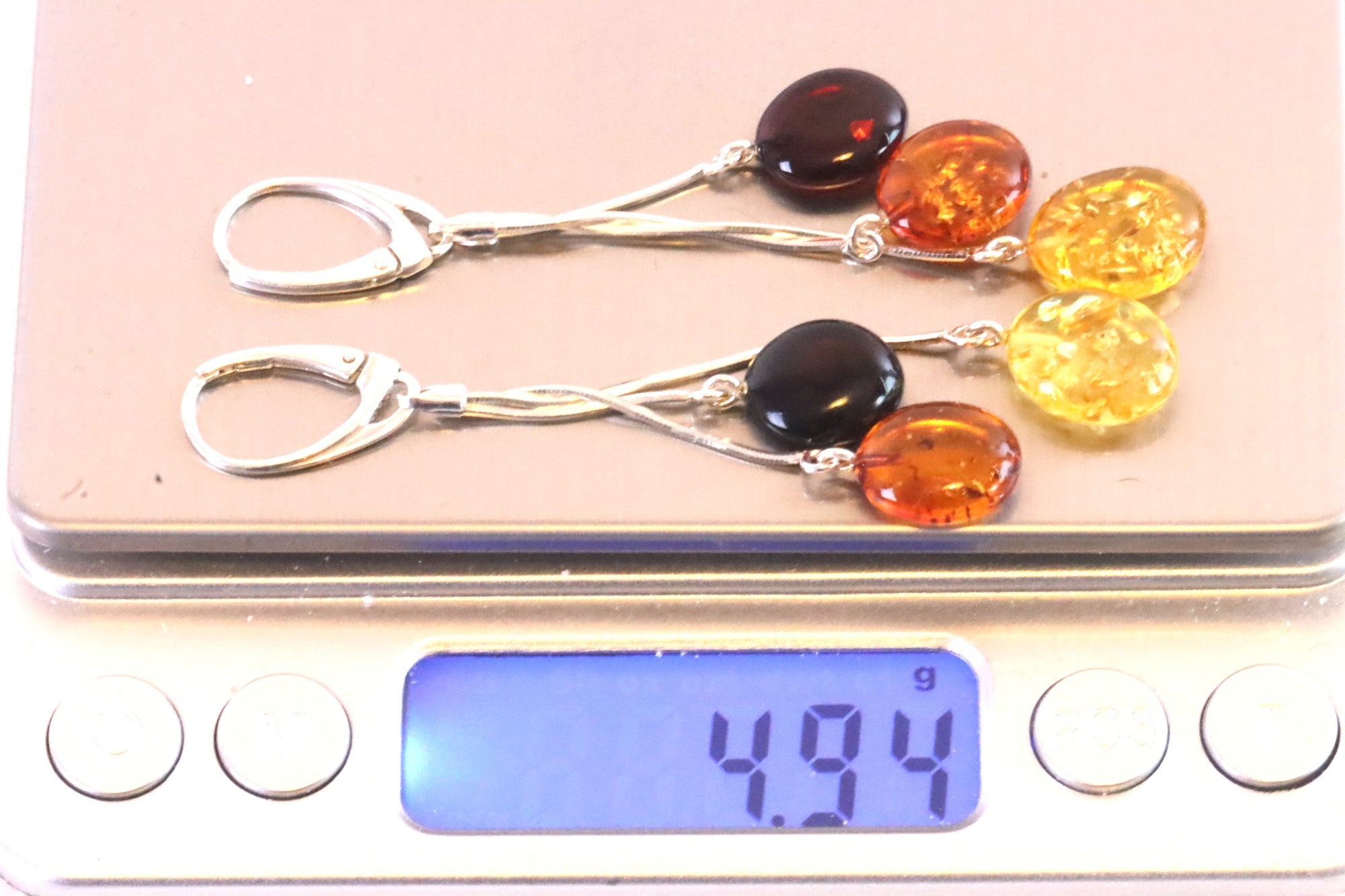 Trio Amber Drops Earrings