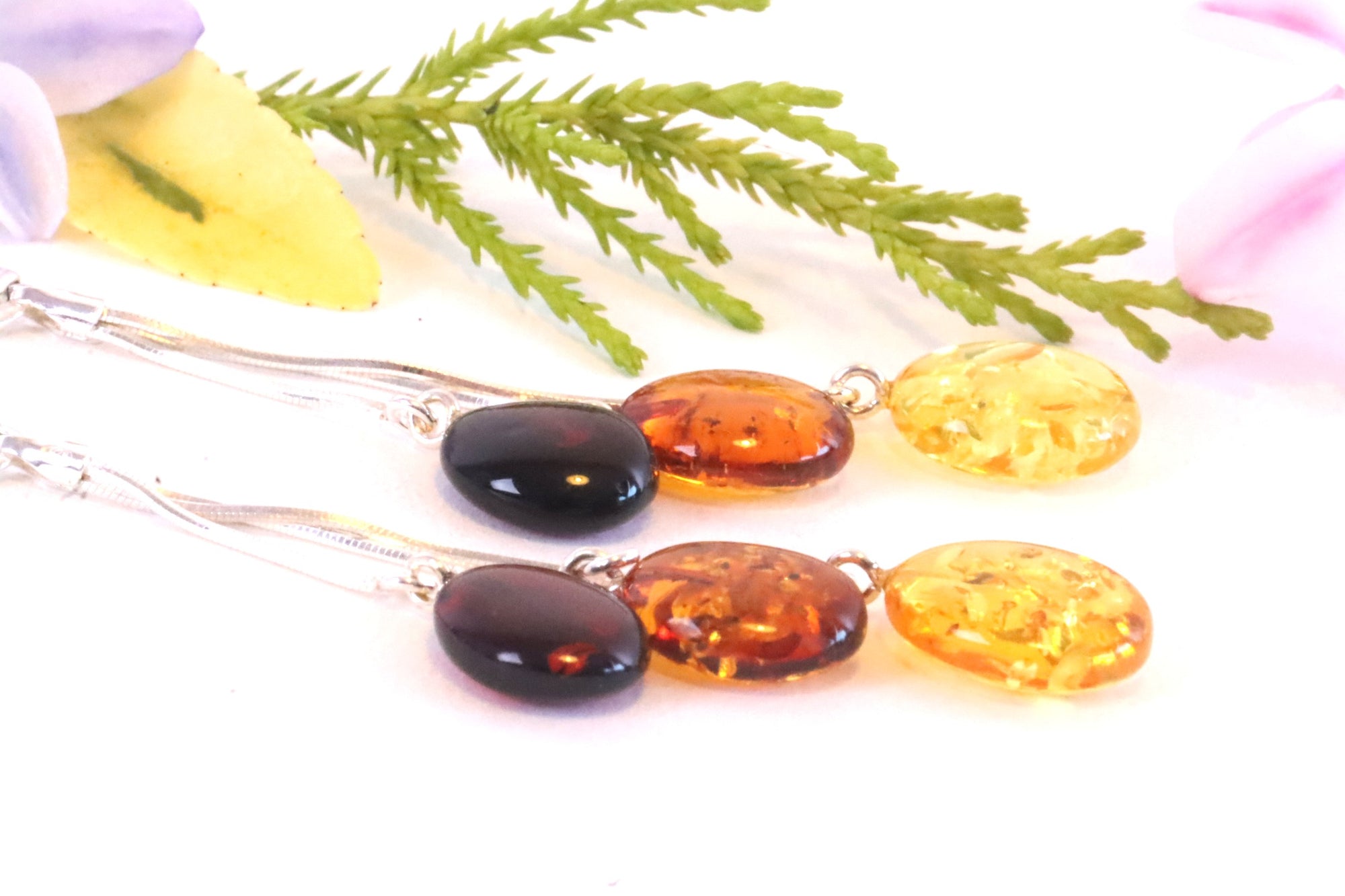 Trio Amber Drops Earrings