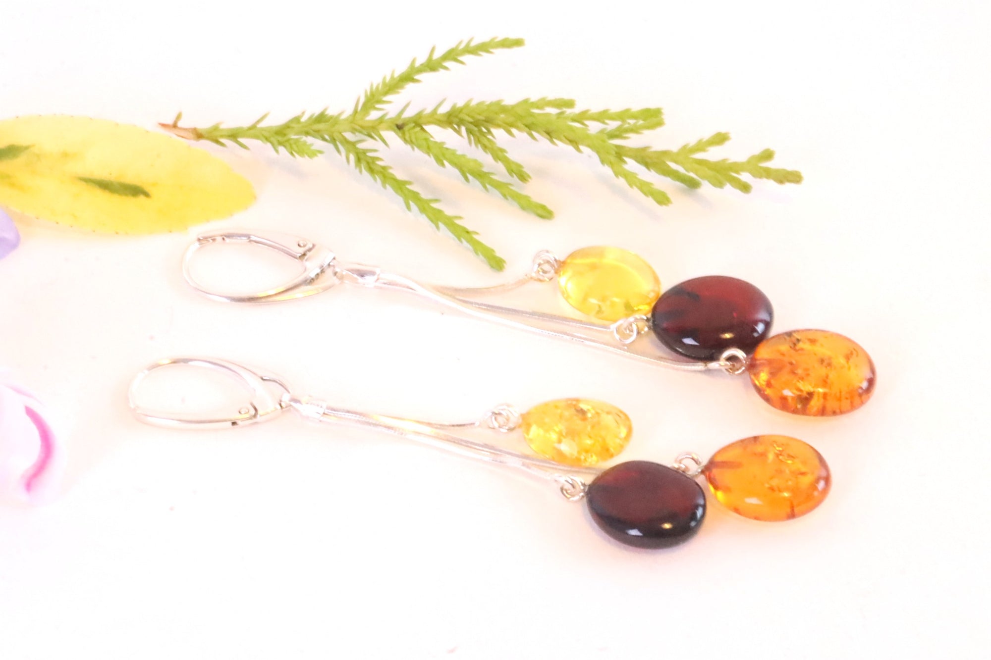 Trio Amber Drops Earrings