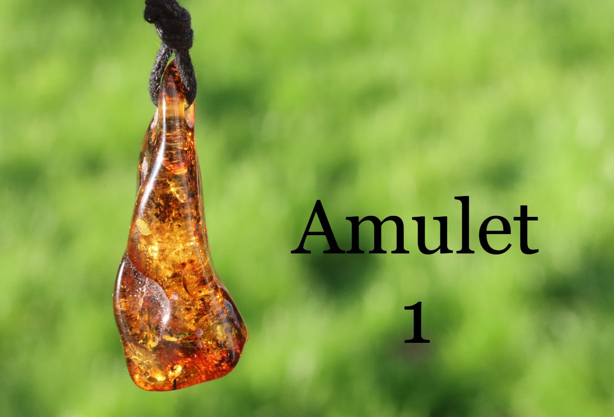 Set of 3 Handmade Baltic Amber Amulets