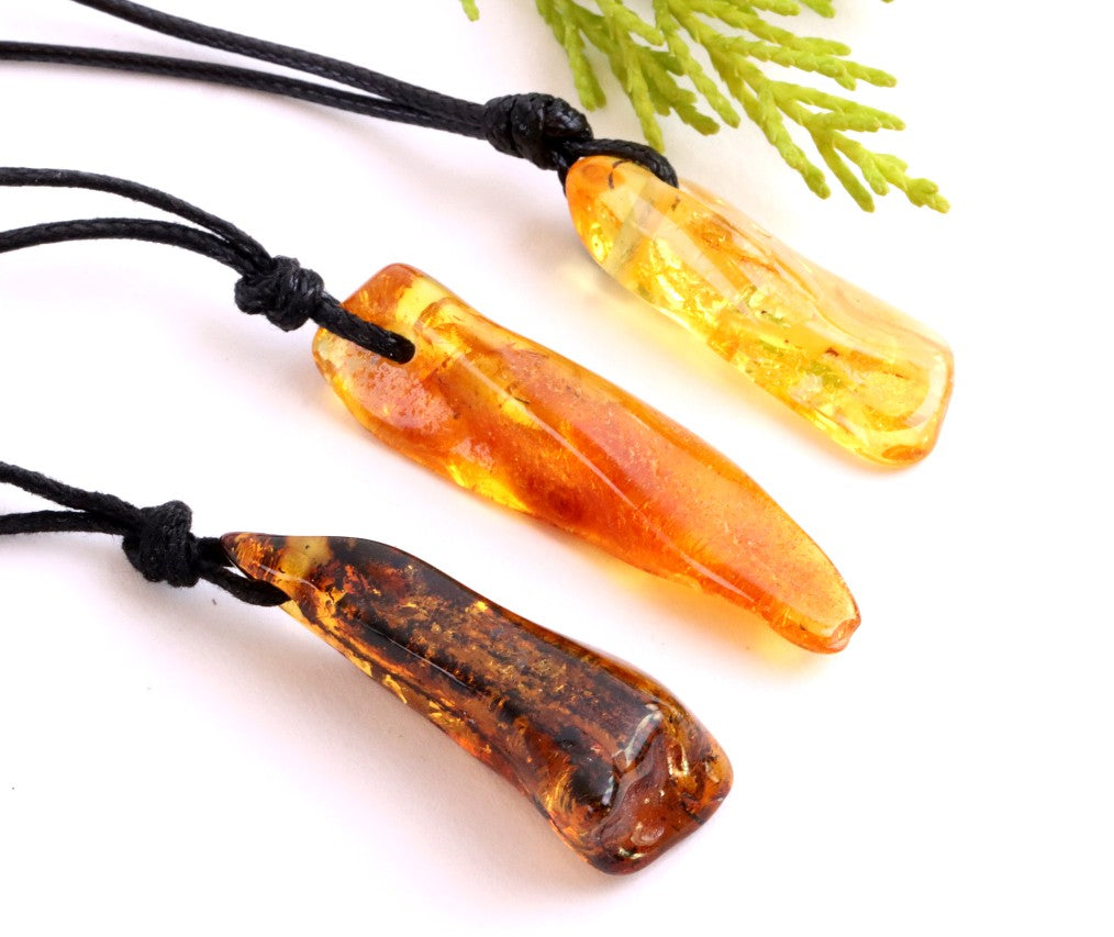 Set of 3 Handmade Baltic Amber Amulets