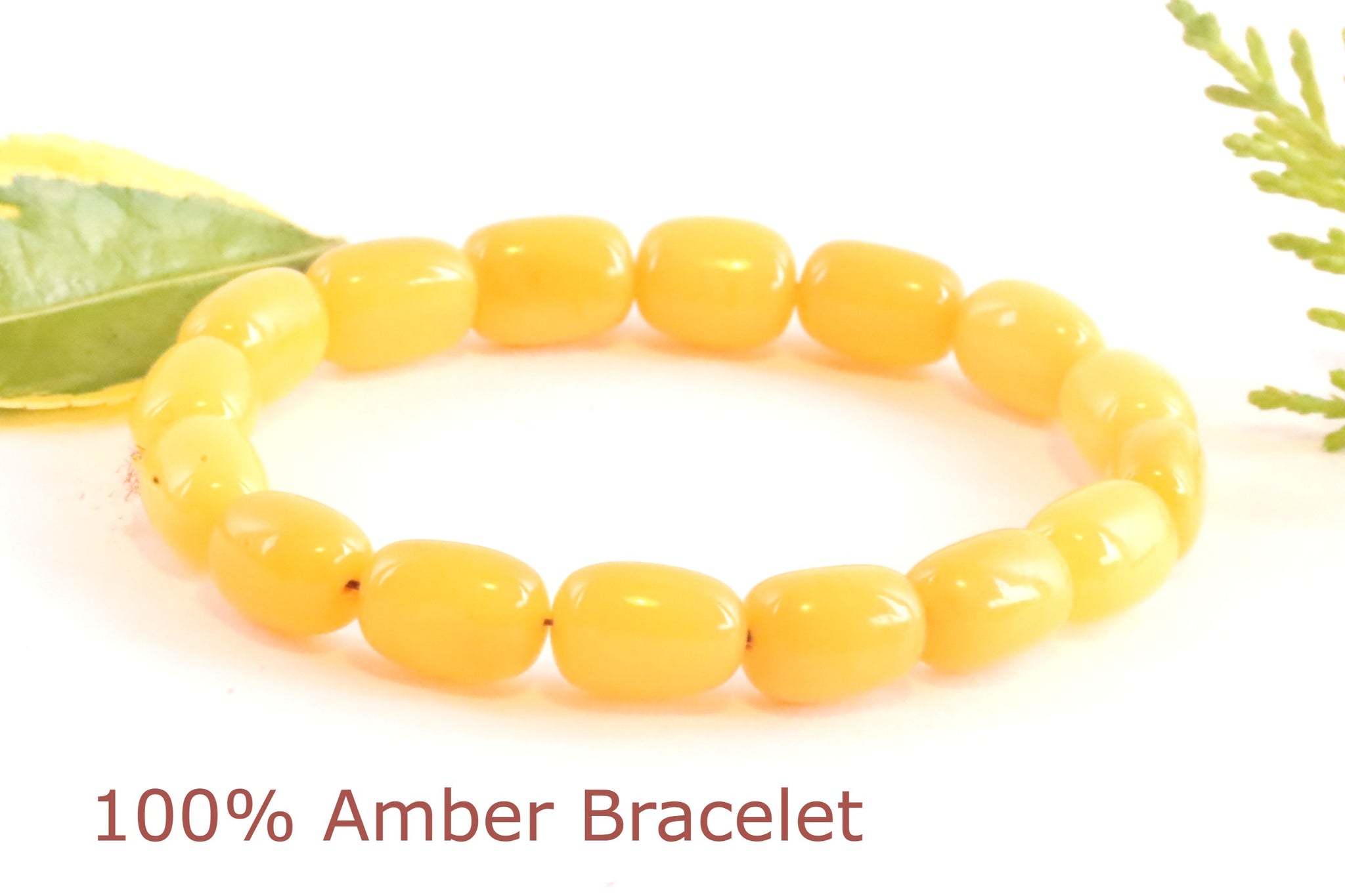 Exclusive Cylinder White Amber Bracelet
