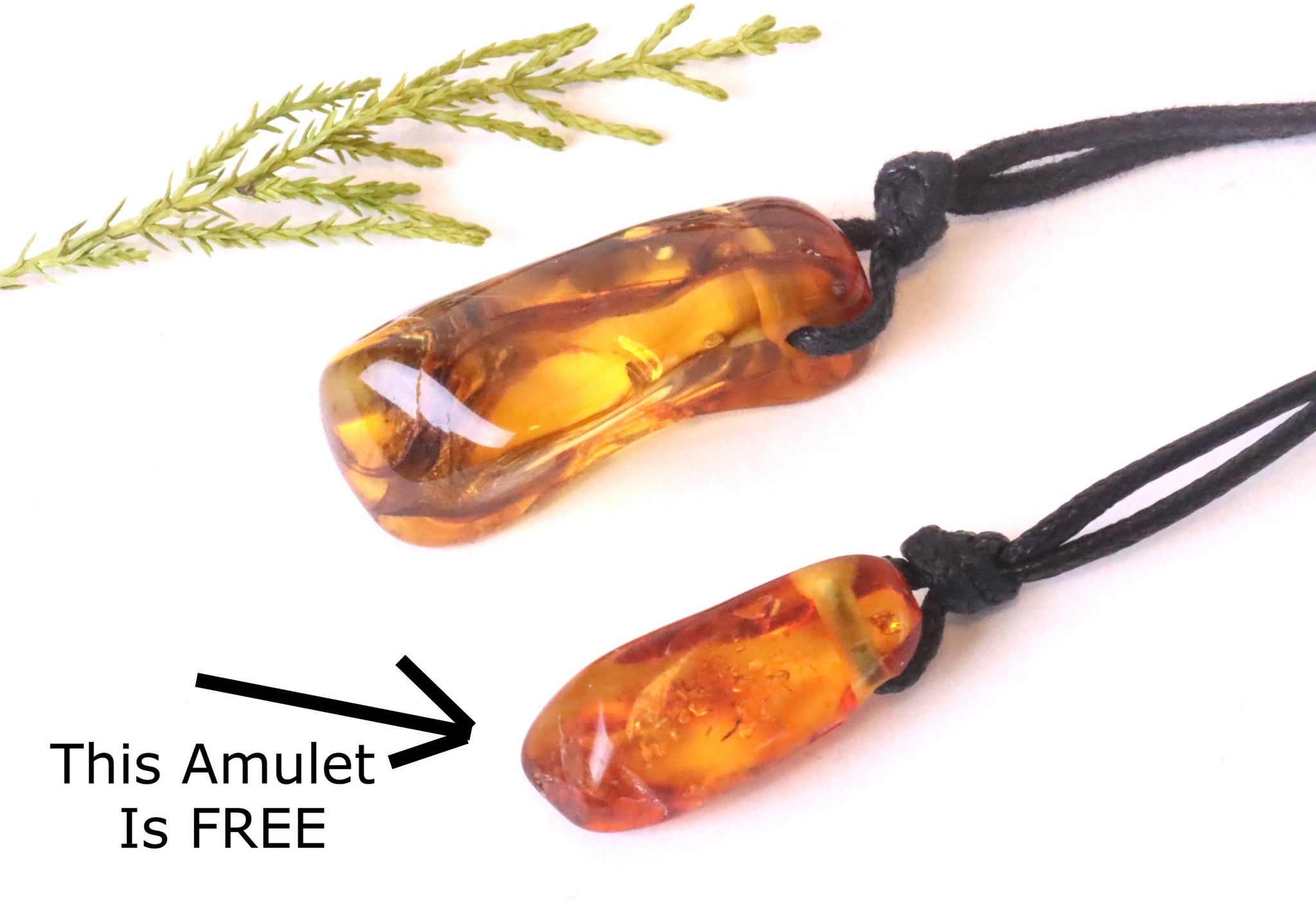 Natural Handmade Baltic Amber Amulet And Get 2nd FREE