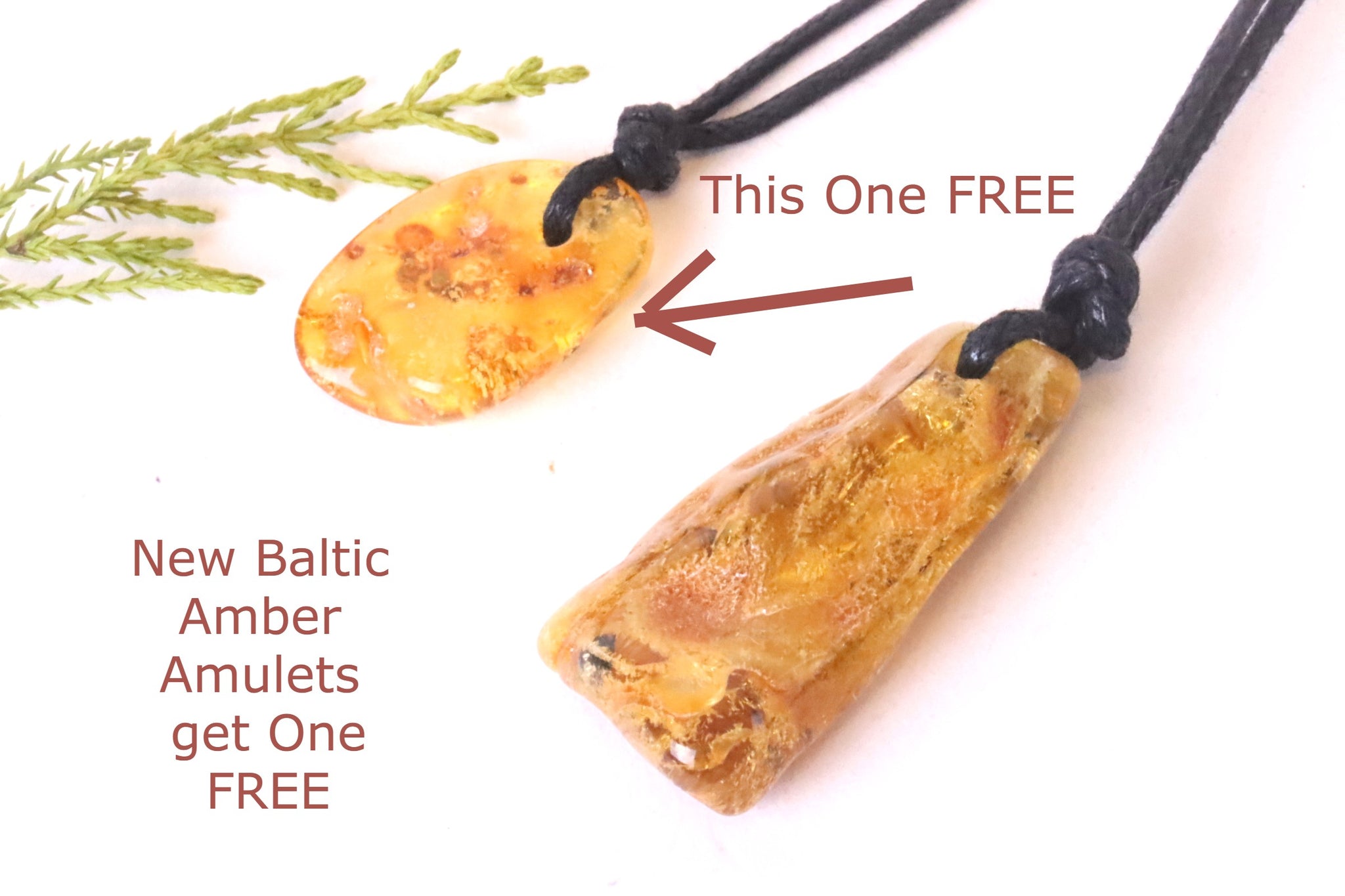 Handmade Baltic Amber Amulet And Get 2nd FREE