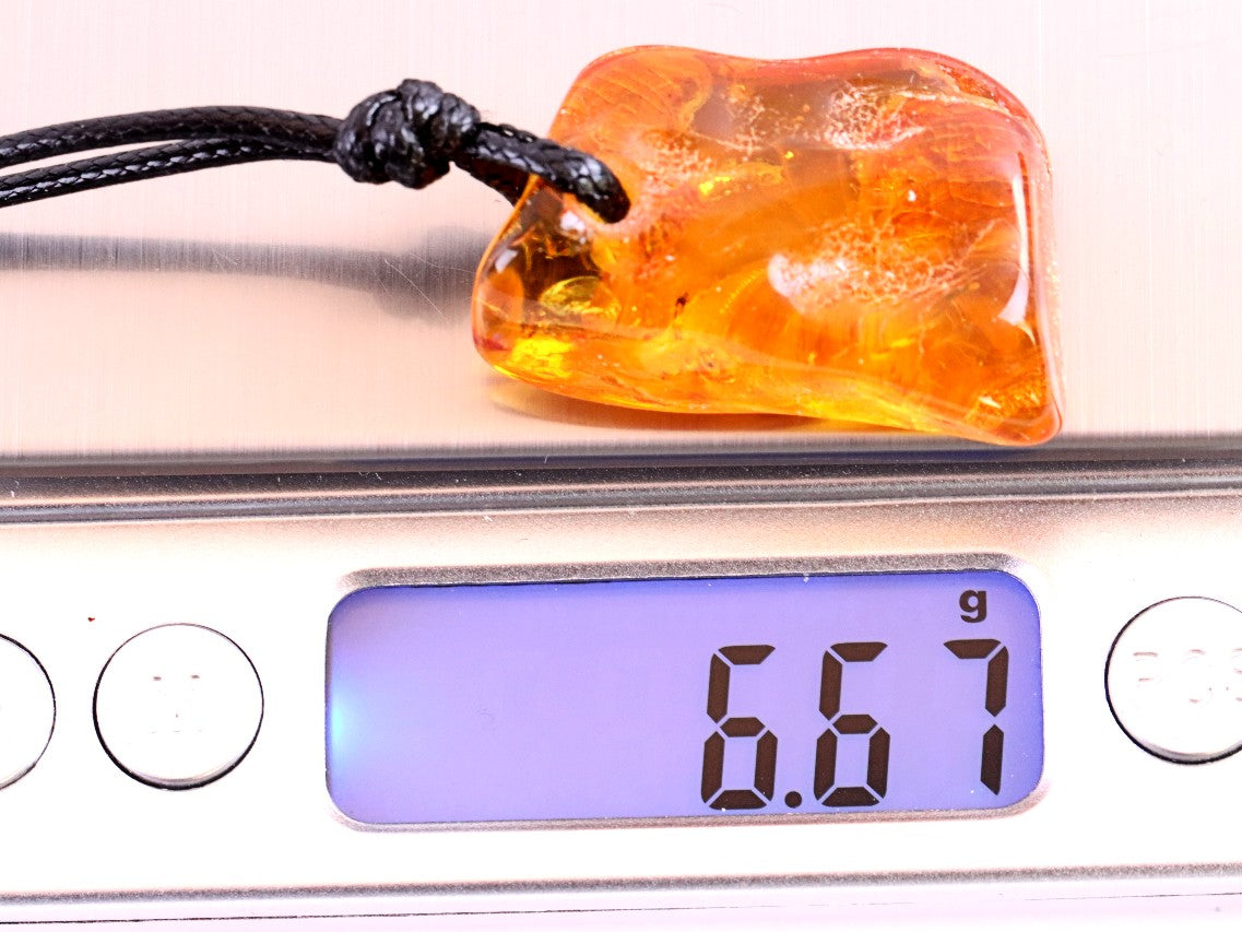 Baltic Amber Amulet with Insect Inclusion | 40 Million Year Old Fossil Resin from Eocene Era