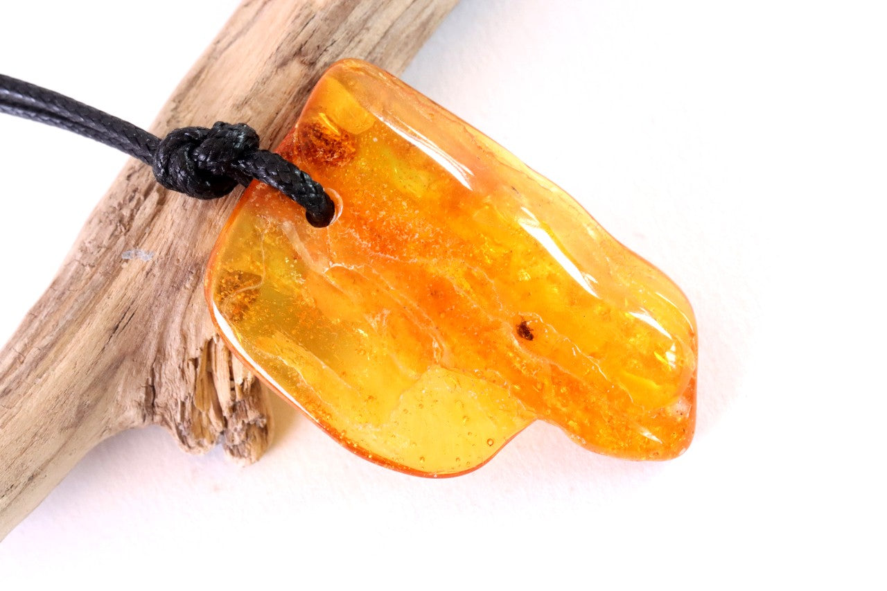 40-Million-Year-Old Insect Inclusion in Baltic Amber – Fossil Amulet Pendant