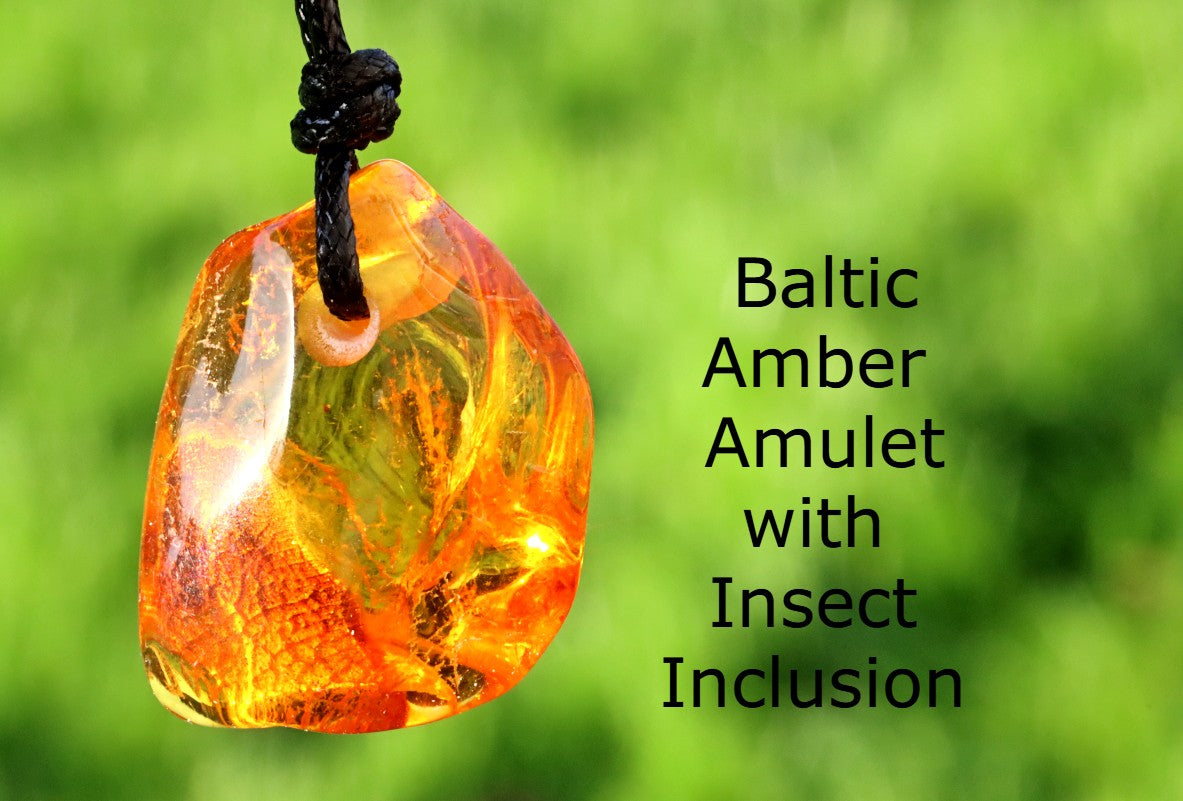 Baltic Amber Amulet with Insect Inclusion
