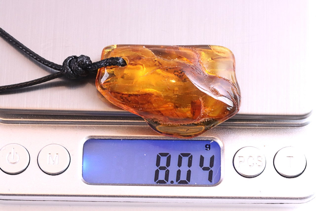 Amulet Necklace - Handmade Natural Baltic Amber Amulet Pendant