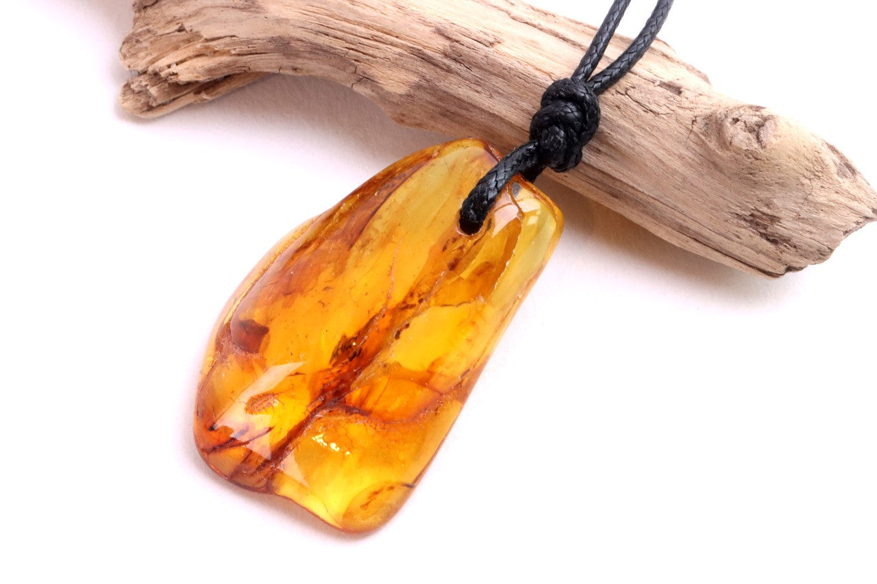 Amulet Necklace - Handmade Natural Baltic Amber Amulet Pendant