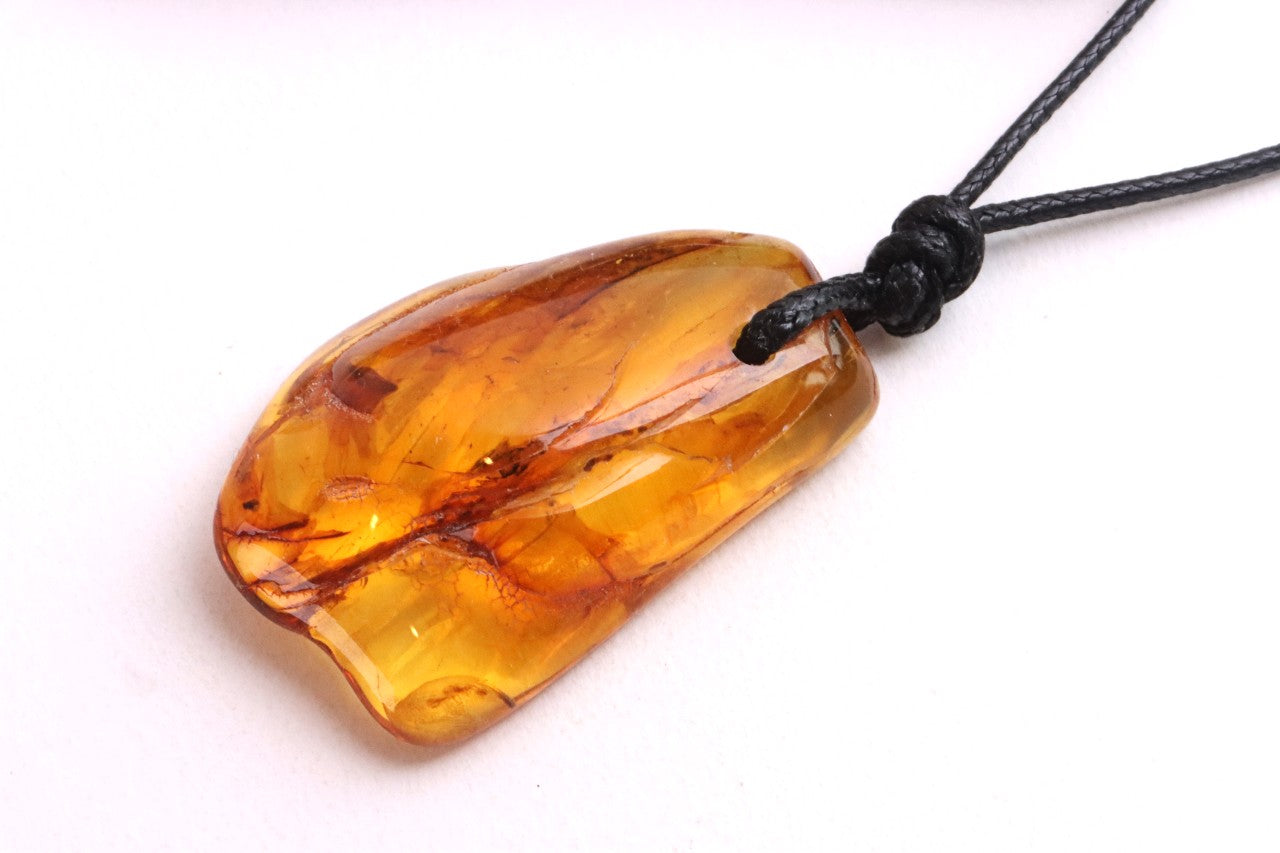 Amulet Necklace - Handmade Natural Baltic Amber Amulet Pendant