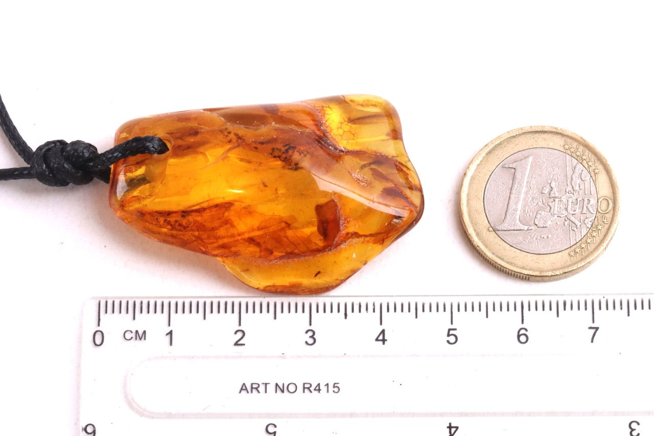 Amulet Necklace - Handmade Natural Baltic Amber Amulet Pendant