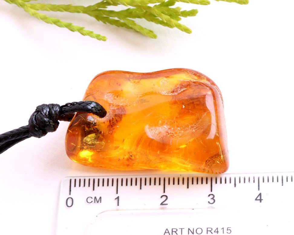 Baltic Amber Amulet with Insect Inclusion | 40 Million Year Old Fossil Resin from Eocene Era