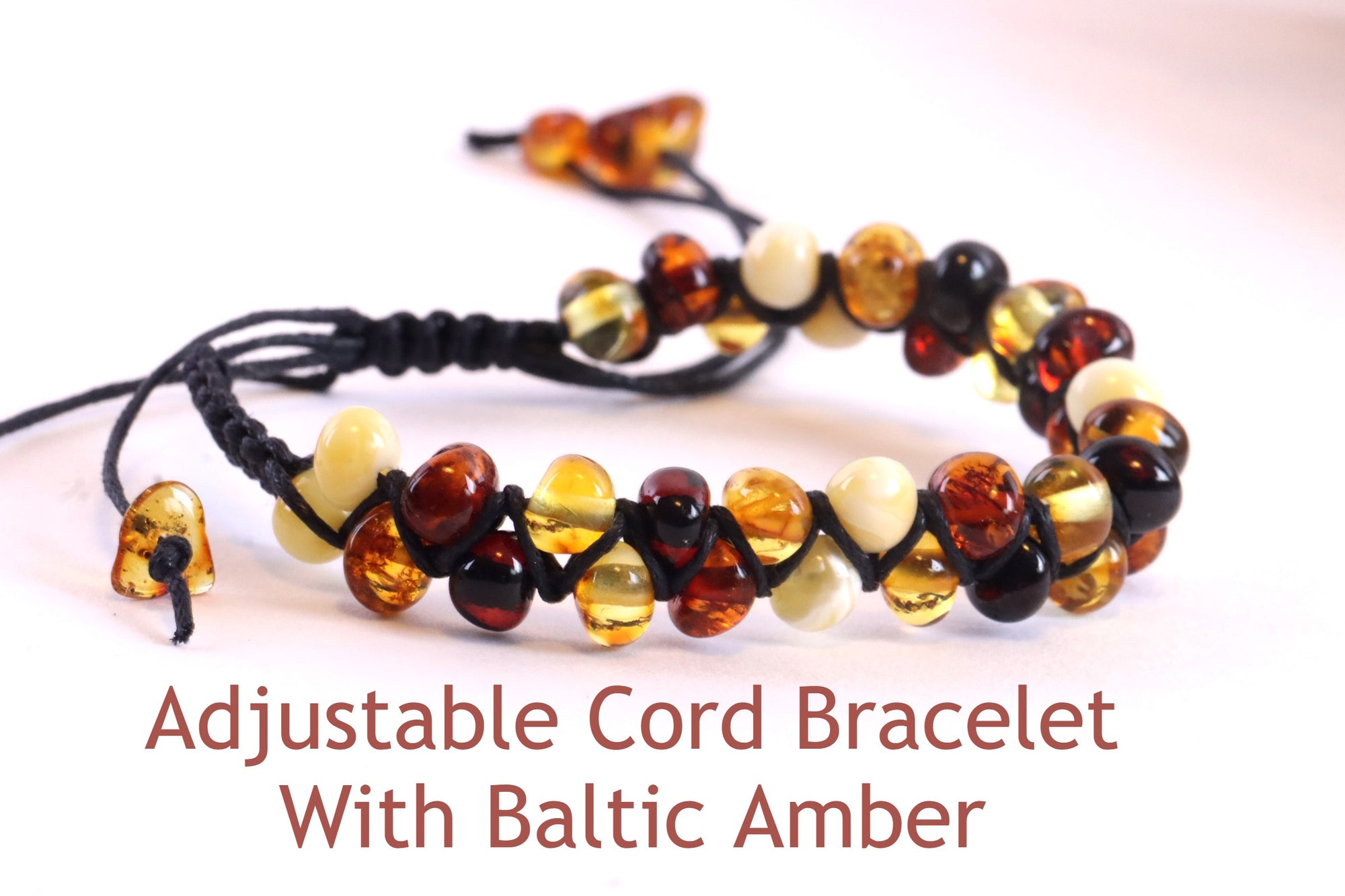 Adjustable Cord Amber Bracelet.