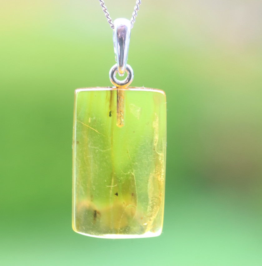 Baltic Amber Pendant with 3 Insects