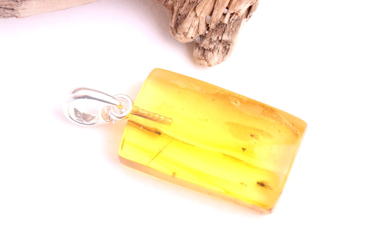Baltic Amber Pendant with 3 Insects