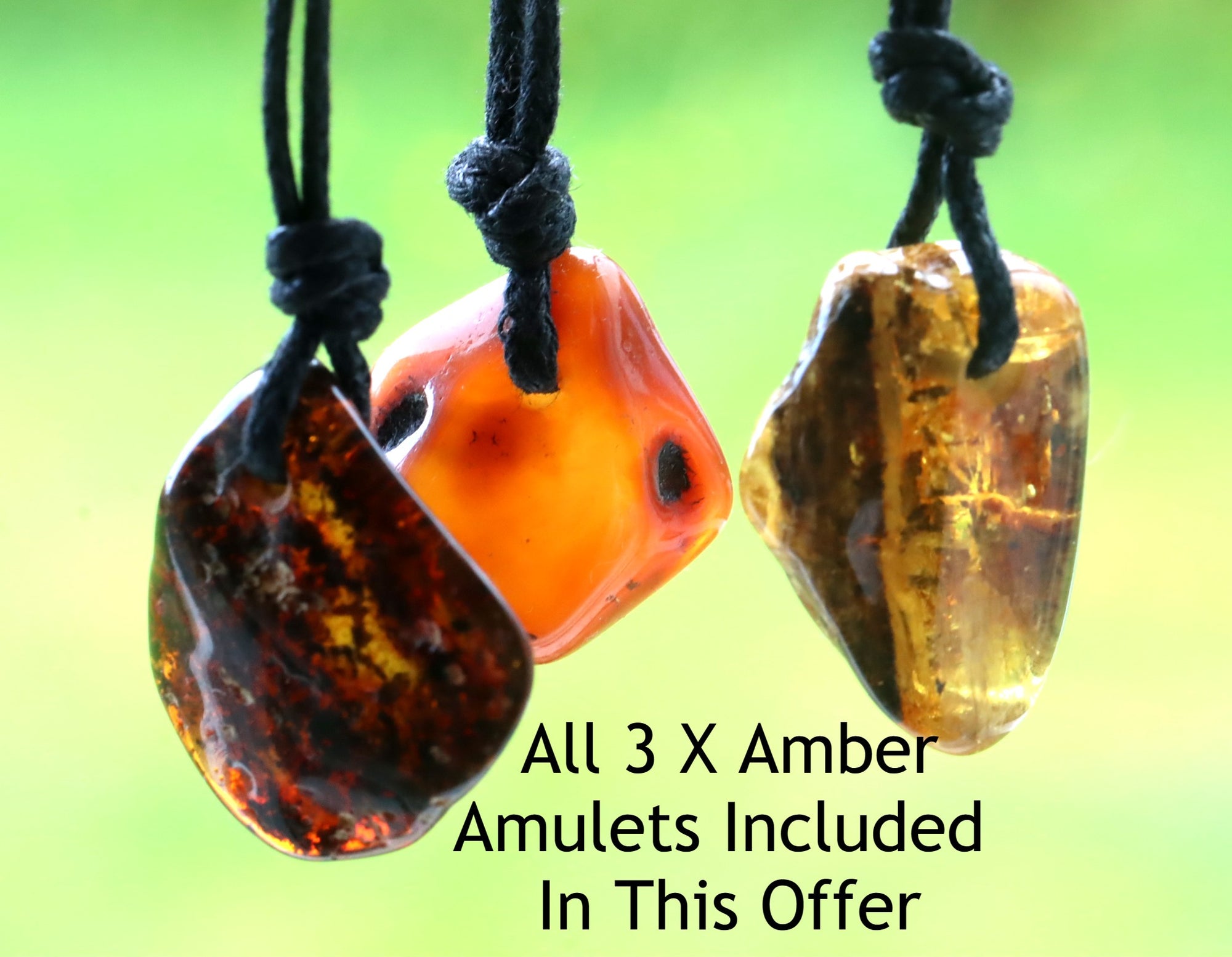 Trio of Quirky Amber Amulets