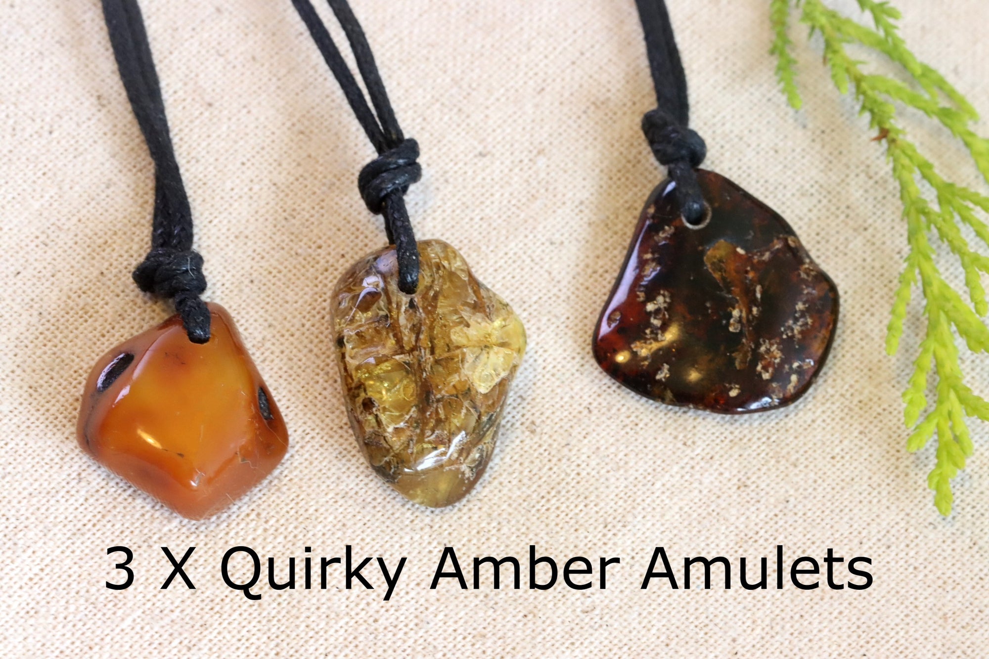 Trio of Quirky Amber Amulets