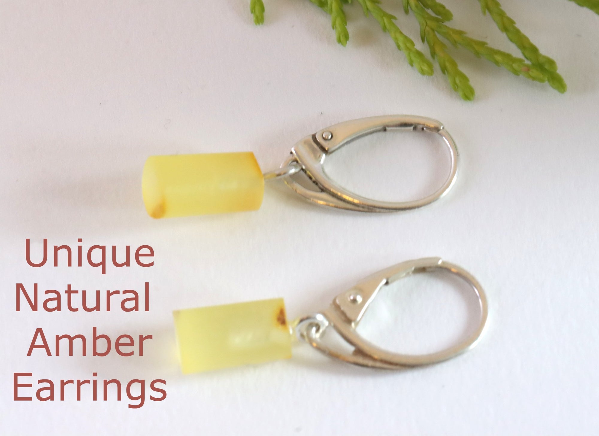 Gender Neutral Jewelry Natural Amber on 925 Sterling Silver Earrings
