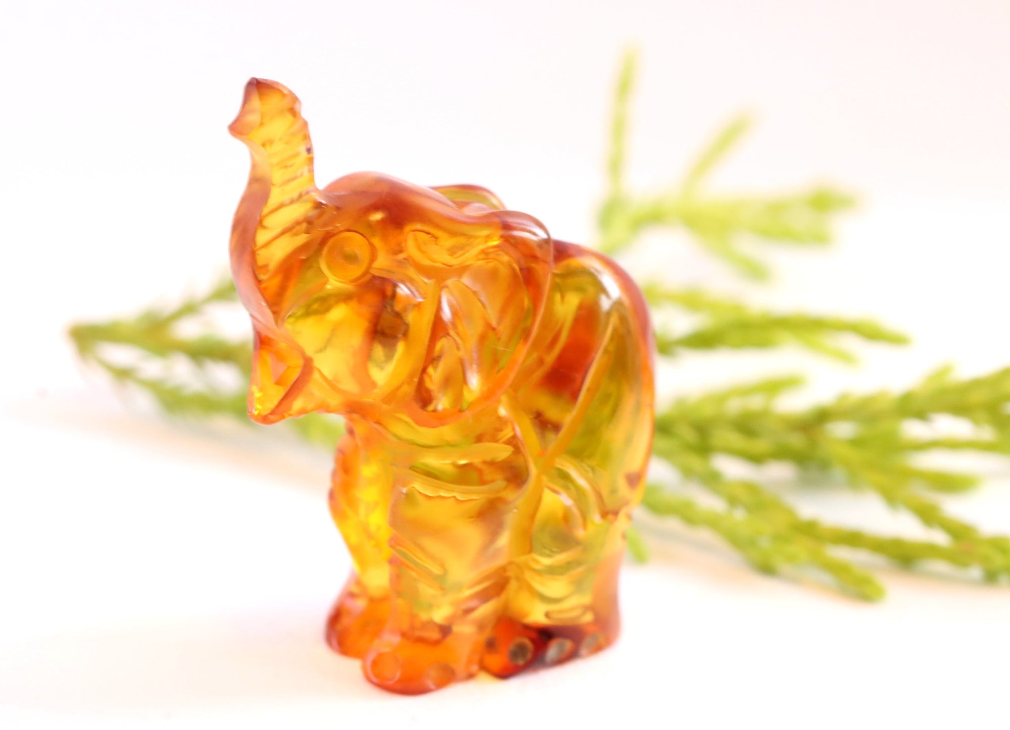 Amber Elephant Figurine