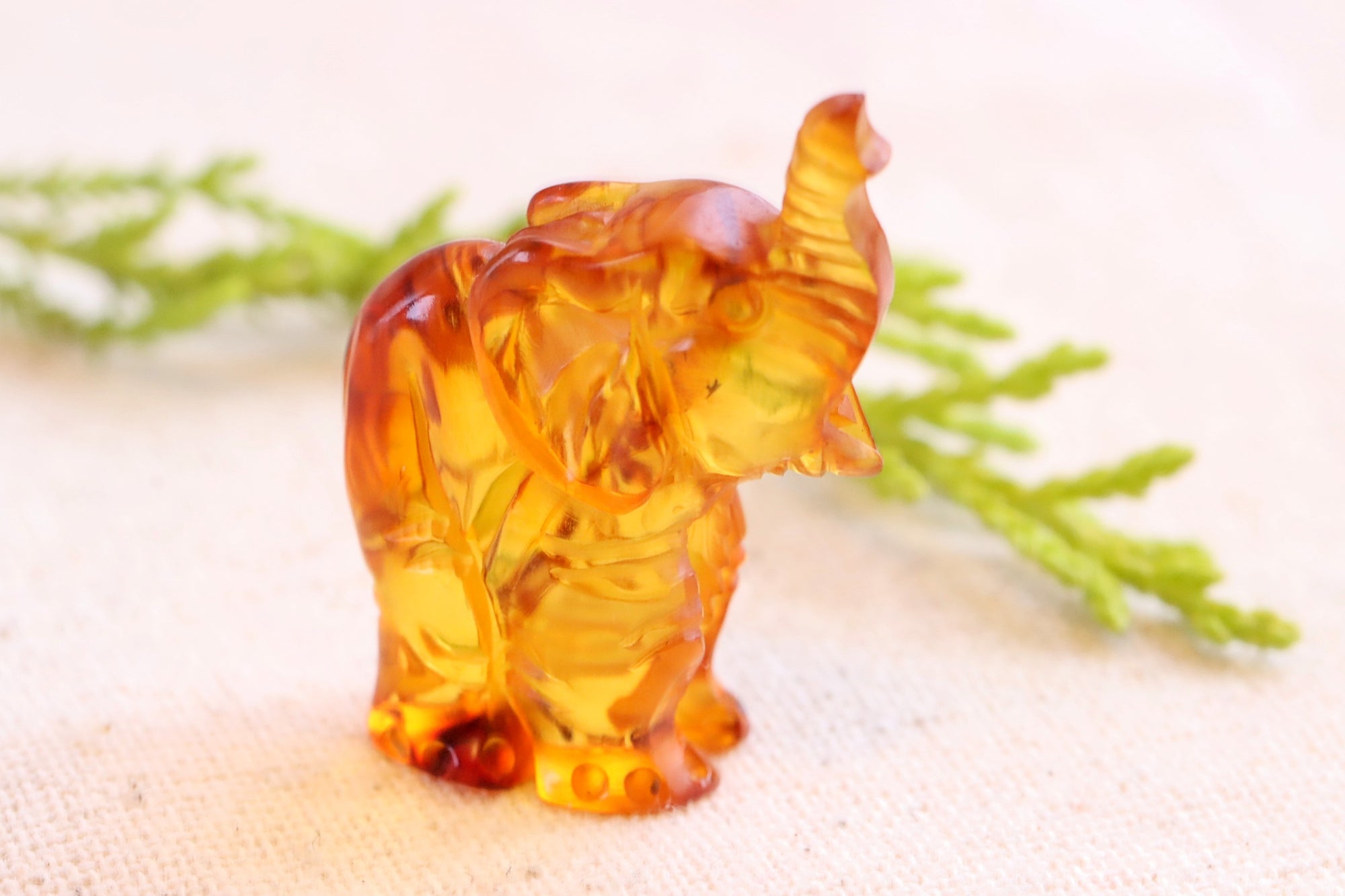 Amber Elephant Figurine