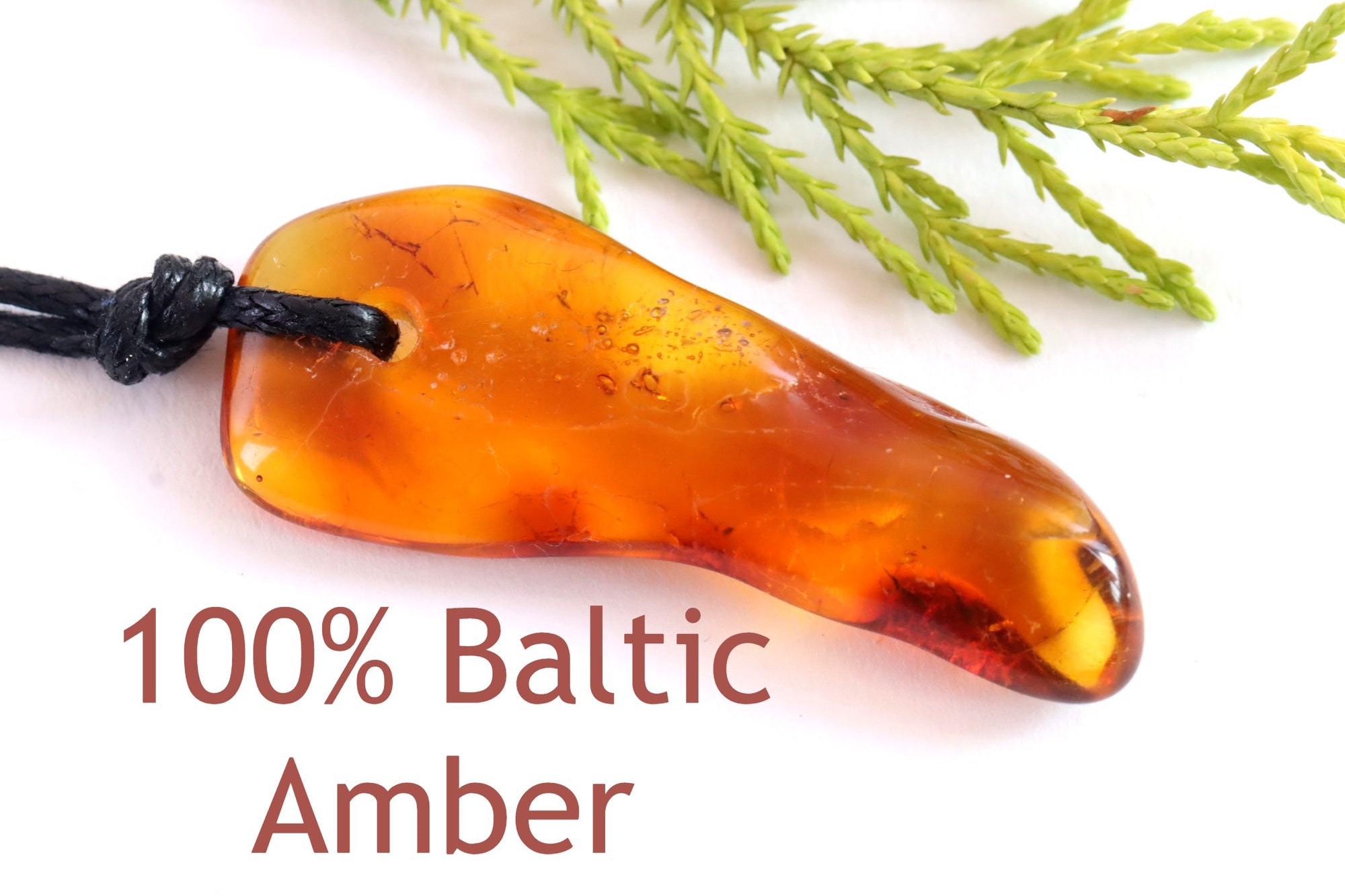 Amber for Wellness Natural Amber Amulet Pendant
