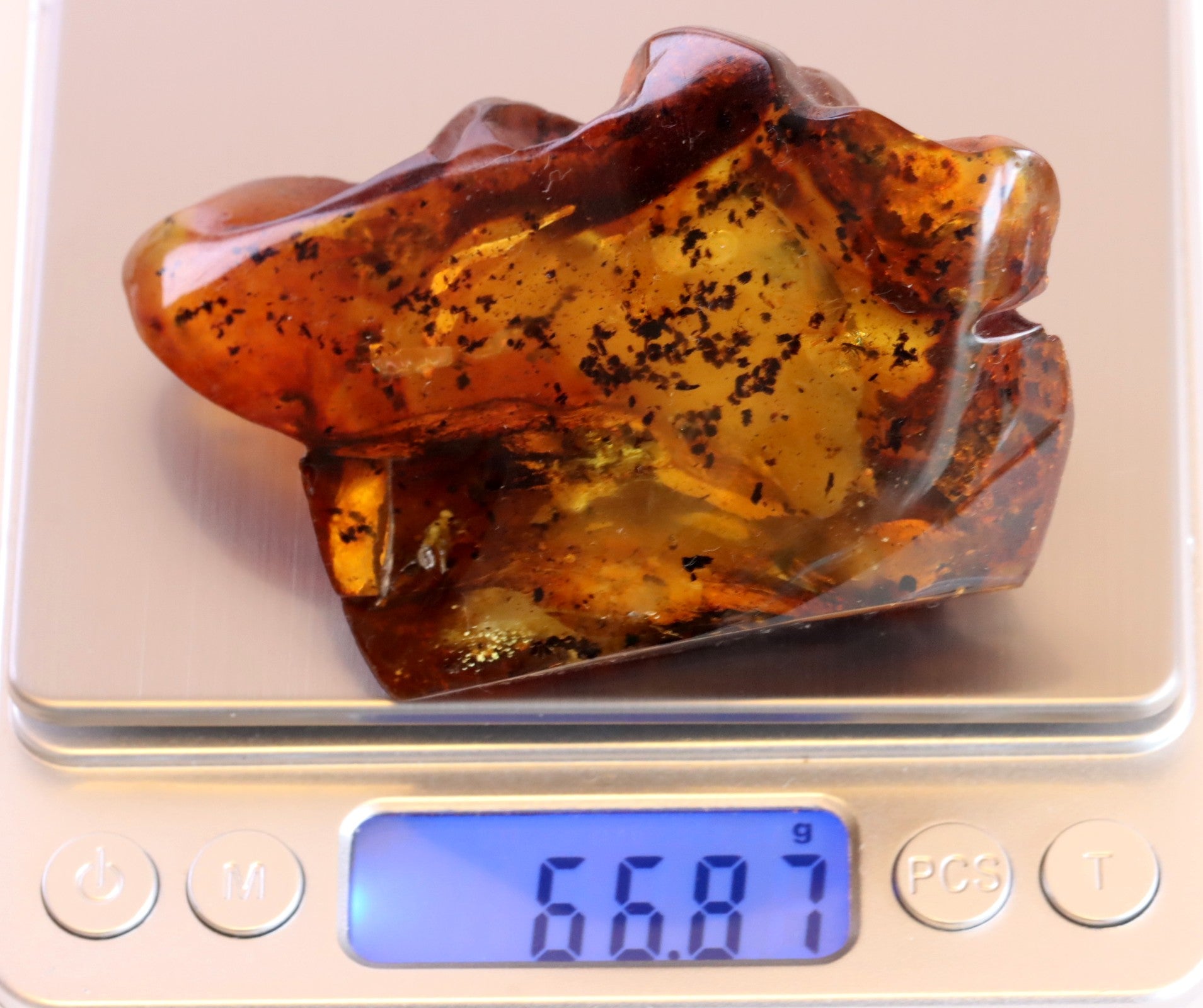 Baltic Amber Museum Collector's gem With 2 X Insects Inclusion in This Piece