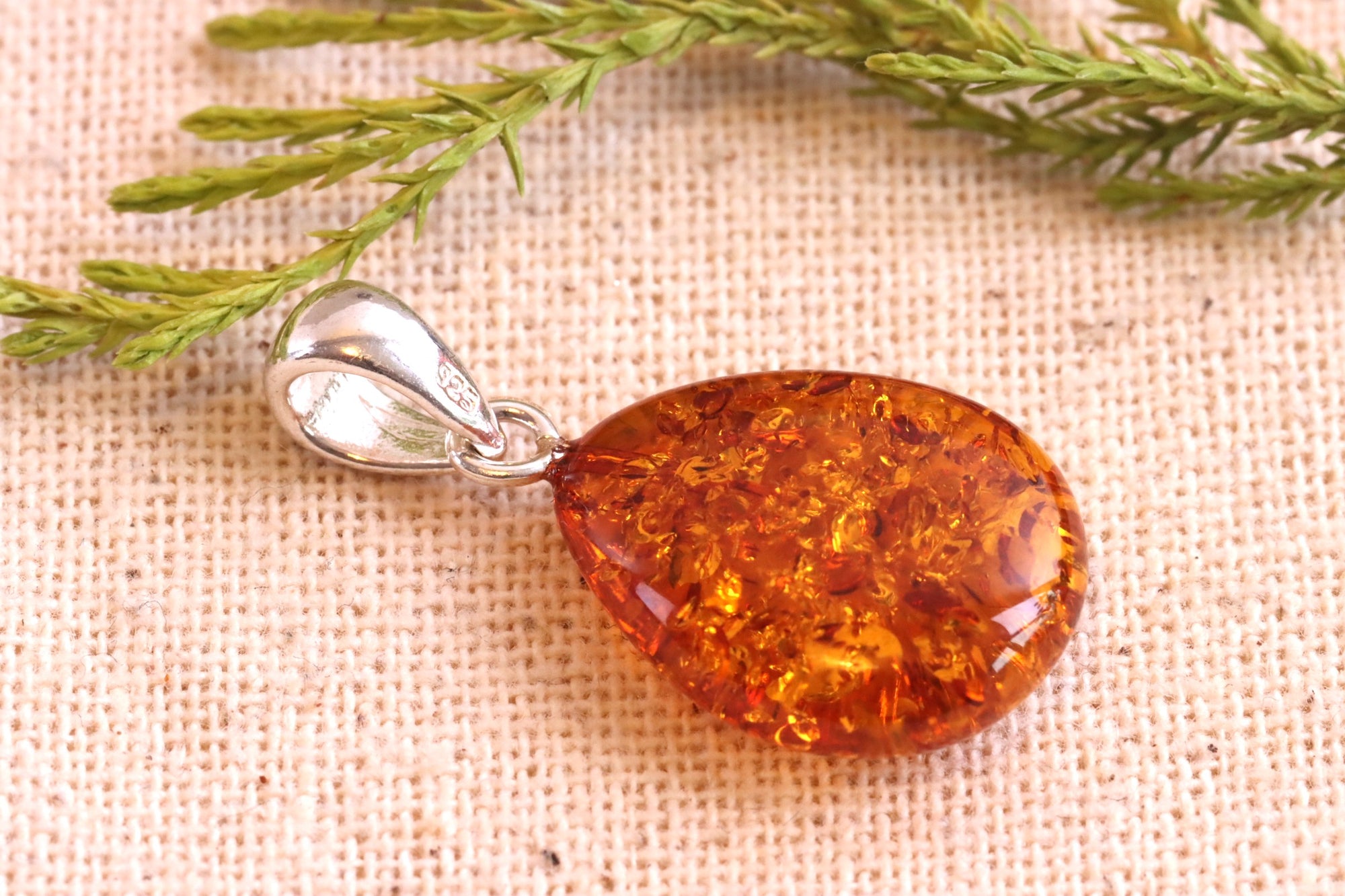 Dainty Drop Pendant, Amber To Make You Happy