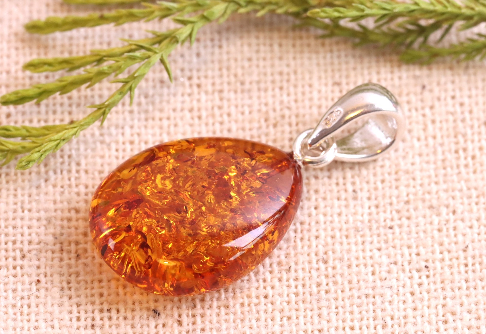Dainty Drop Pendant, Amber To Make You Happy