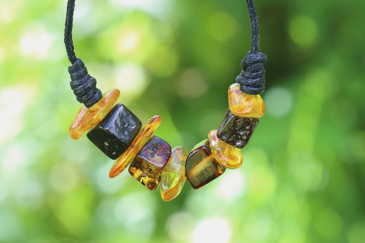 Amber Amulet Pendant Necklace