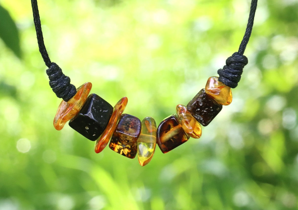 Amber Amulet Pendant Necklace