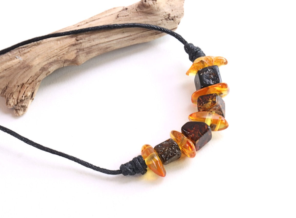 Amber Amulet Pendant Necklace