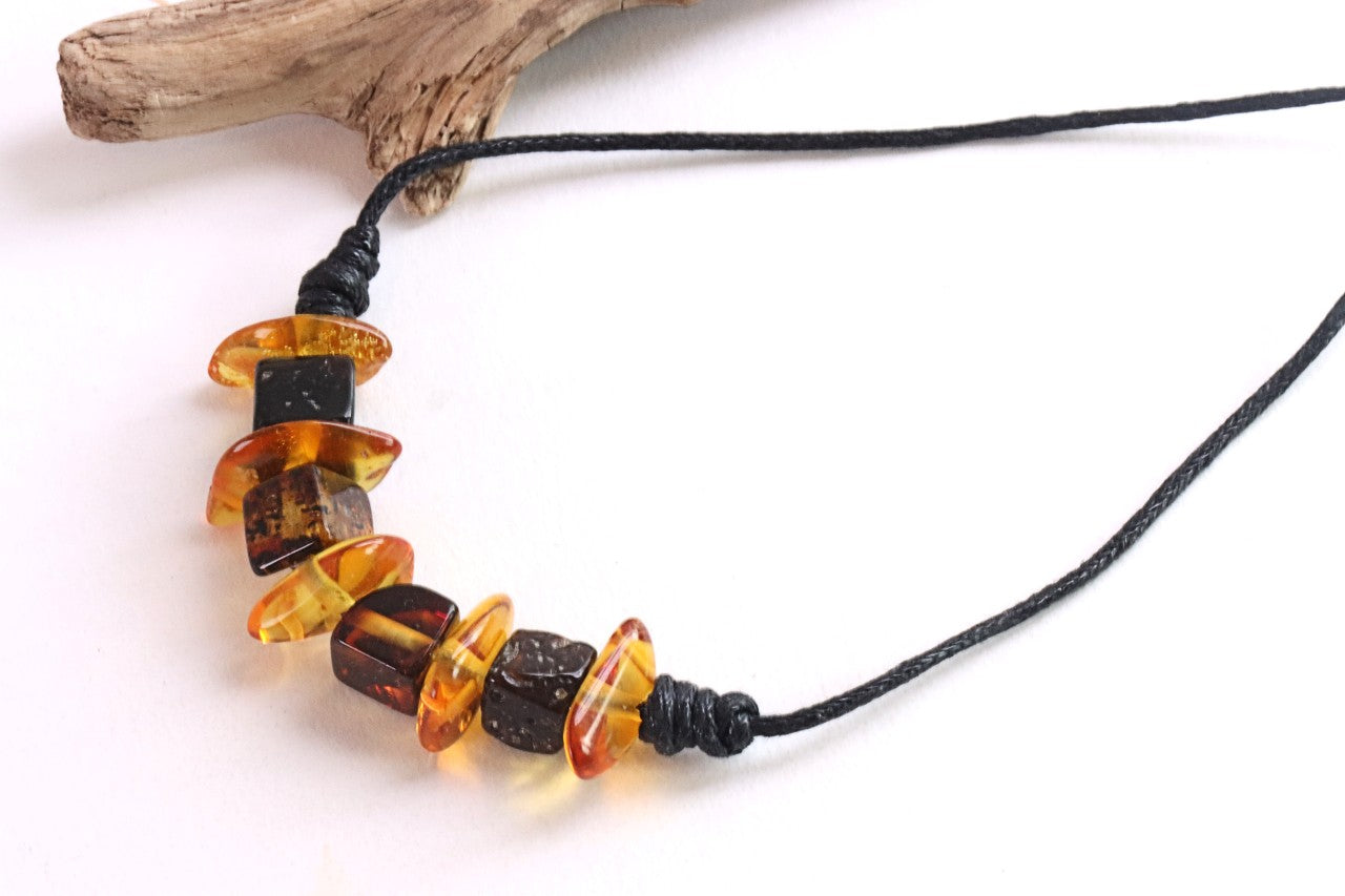 Amber Amulet Pendant Necklace
