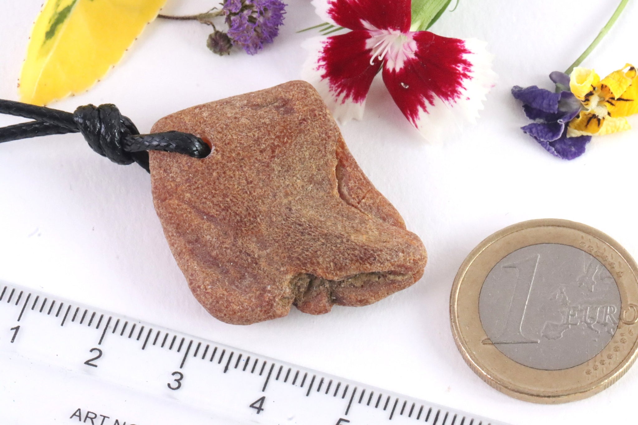 Quirky Natural Raw  Handmade Amber Amulet Pendant