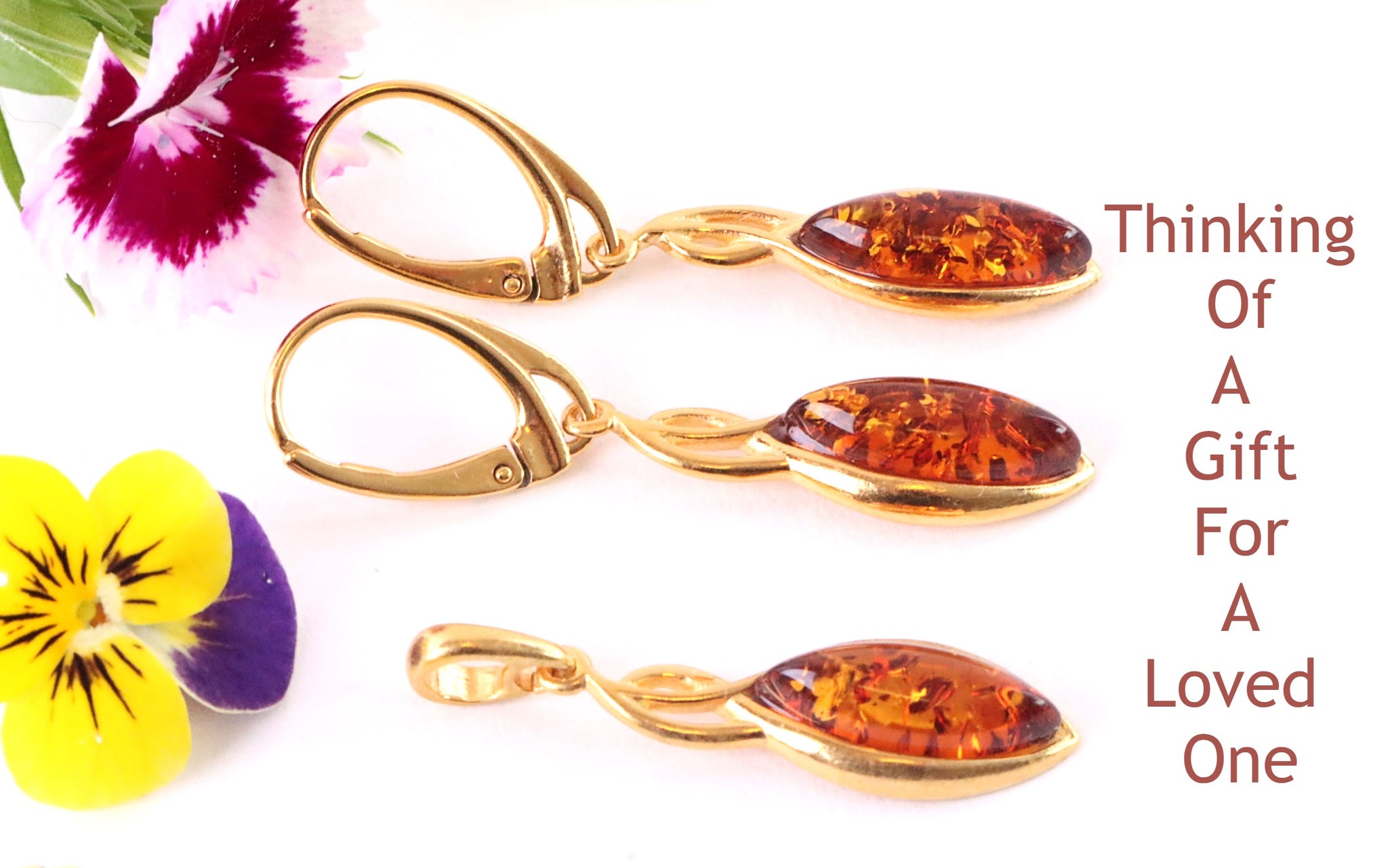 925 Gold Plated Earrings and Pendant Set