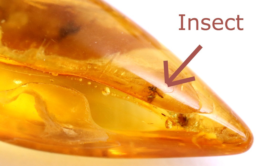 Handmade Sterling Silver Baltic Amber Pendant with Insect Inclusion
