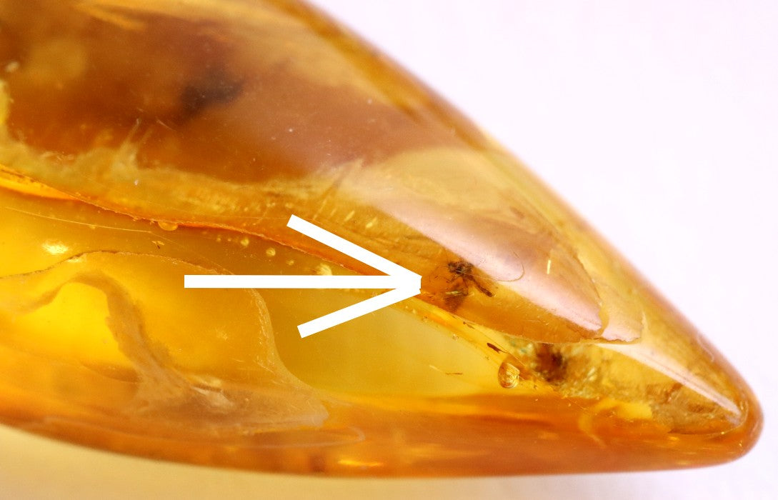 Handmade Sterling Silver Baltic Amber Pendant with Insect Inclusion