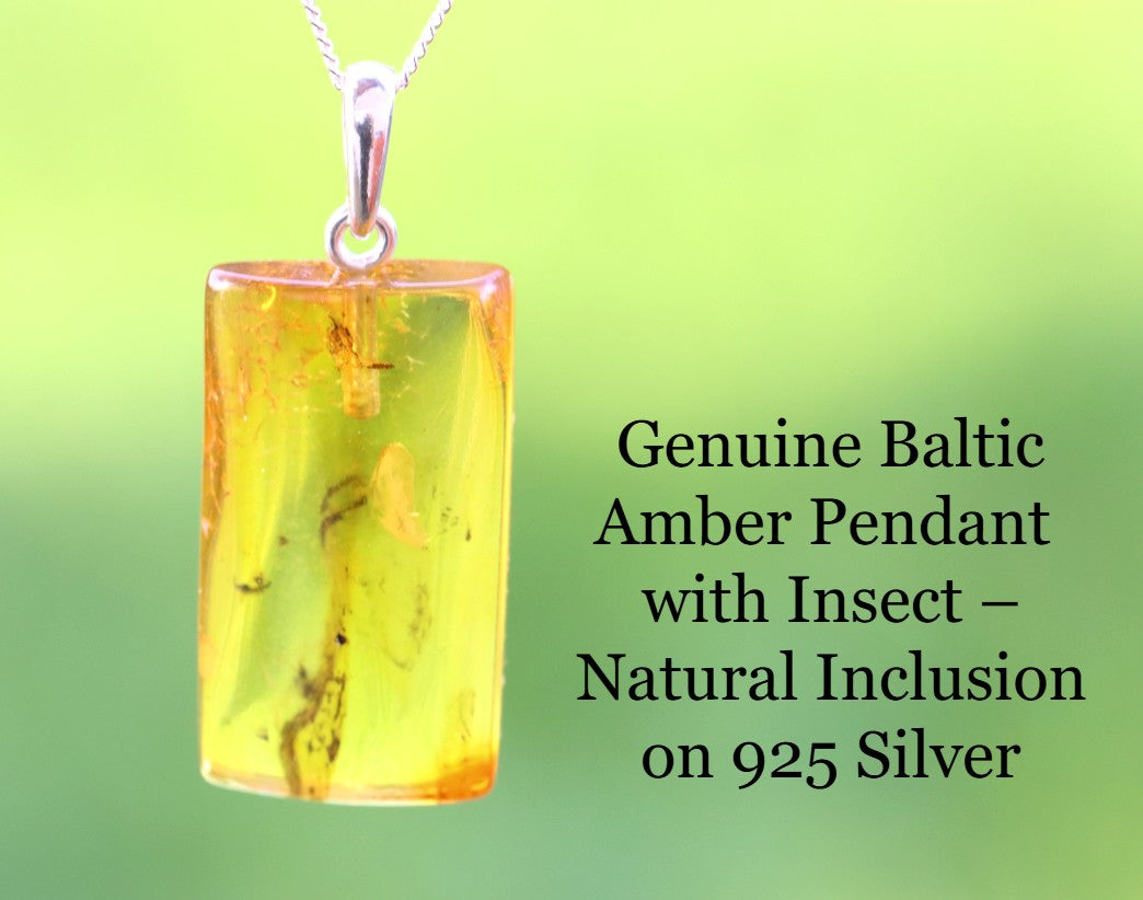 Genuine Baltic Amber Pendant with Insect
