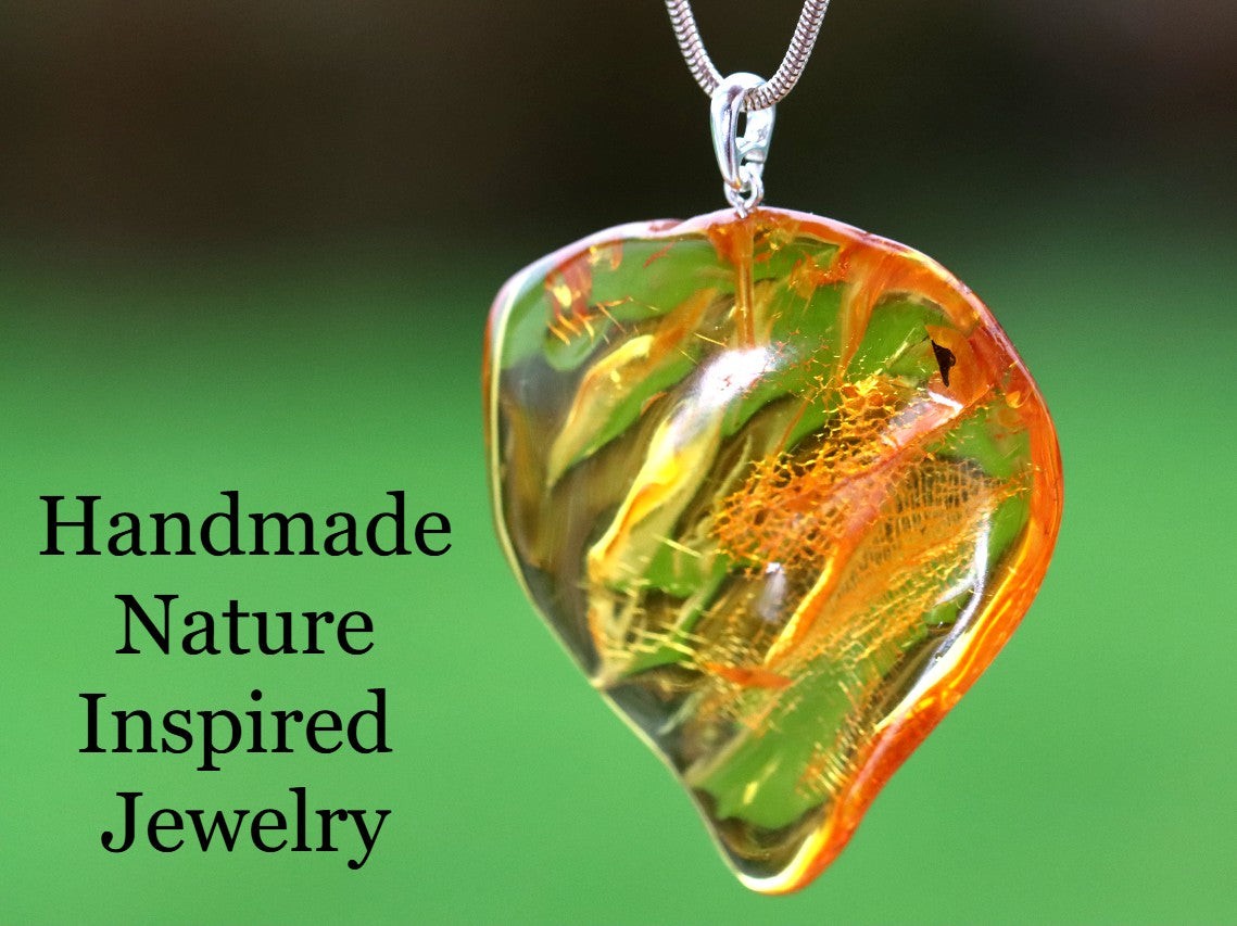 Natural Honey Amber Pendant in 925 Sterling Silver
