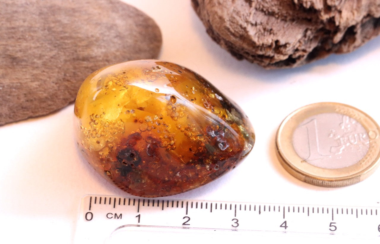 Unique Piece Of Amber With Air Bubbles and 2 X Insect Inclusions