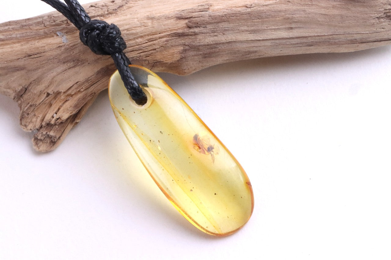 Baltic Amber Amulet Pendant with Insect Inclusion