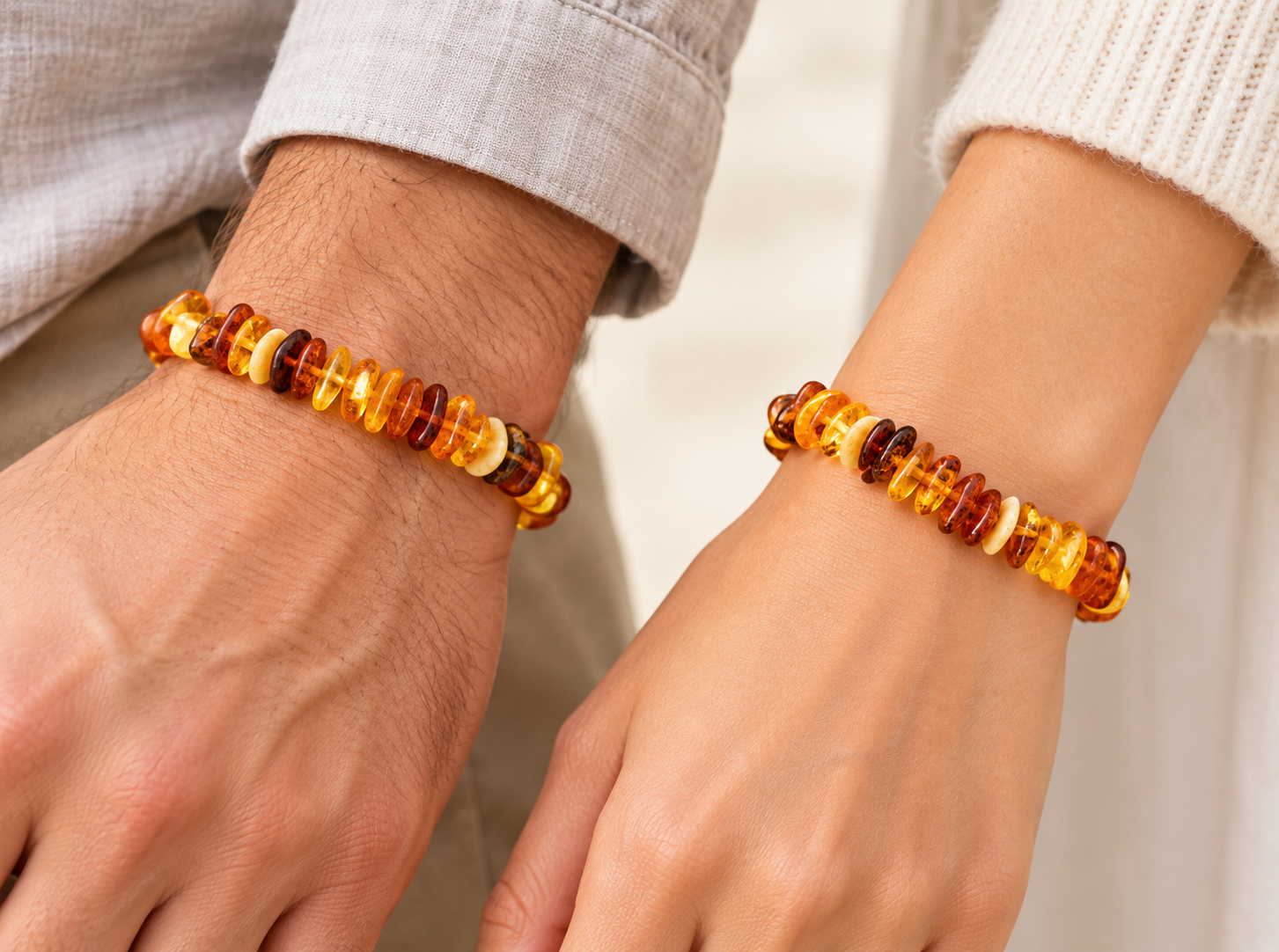 Natural Bead Amber Anklet / Bracelet