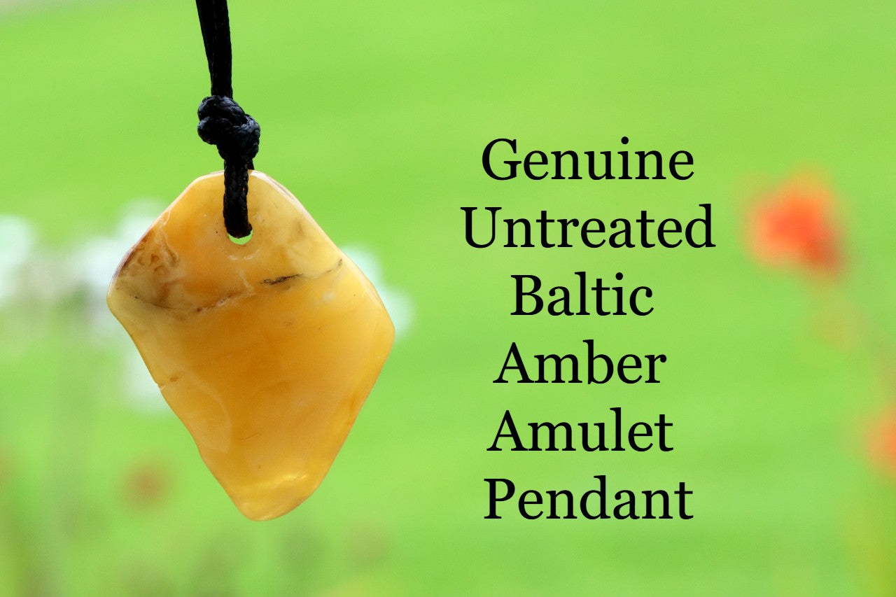 Genuine Untreated Baltic Amber Amulet Pendant