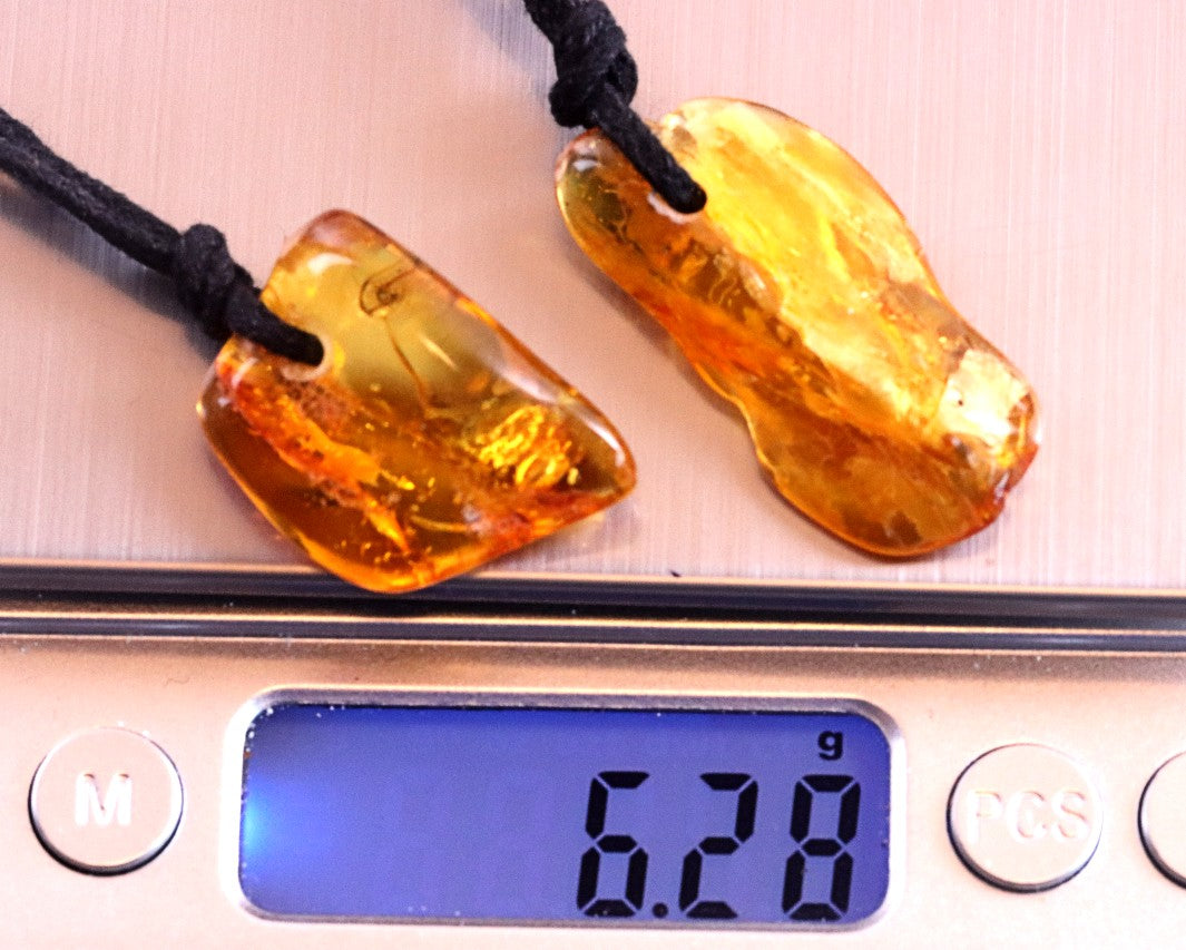 Special Offer 2 X Baltic Amber Amulets With Insects