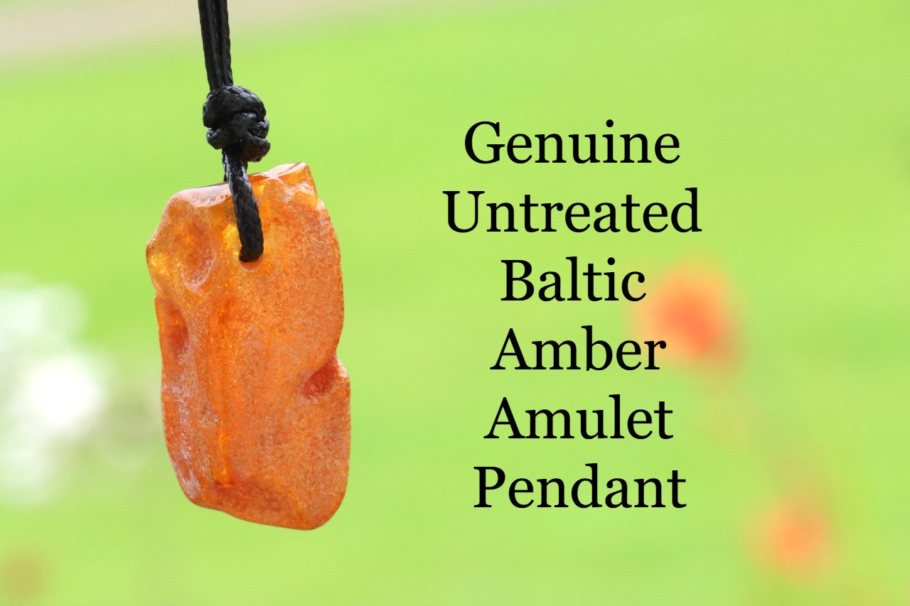 Genuine Untreated Baltic Amber Amulet Pendant