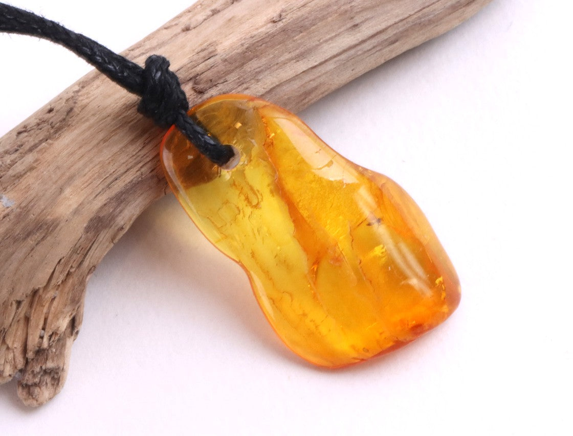 Baltic Amber Amulet with 2 X 40-Million-Year-Old Insect Inclusions