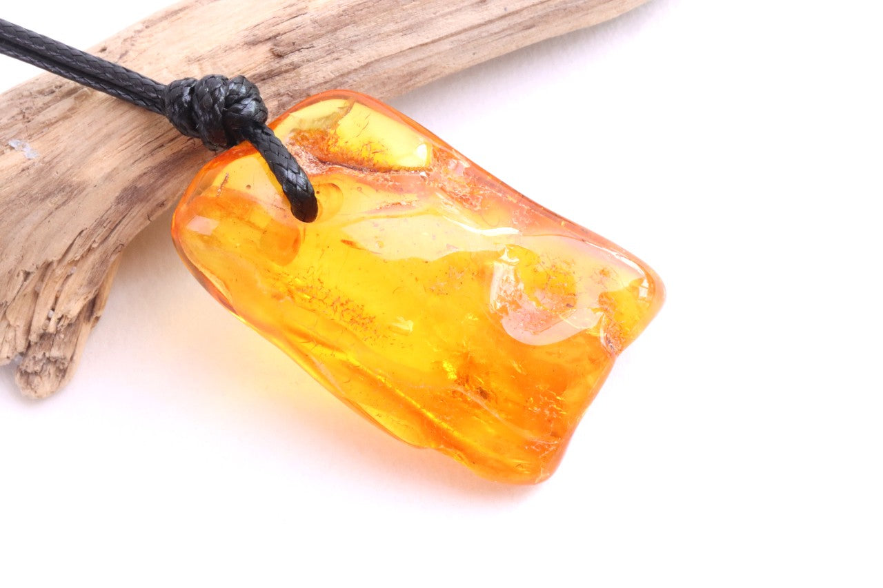Baltic Amber Amulet with  40m Year Old Fossil Insect Inclusion