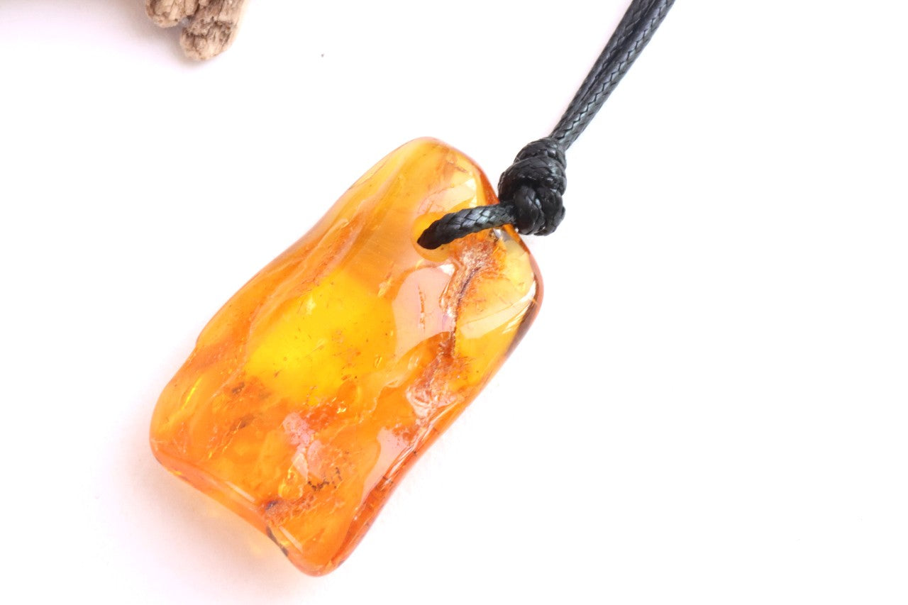 Baltic Amber Amulet with  40m Year Old Fossil Insect Inclusion
